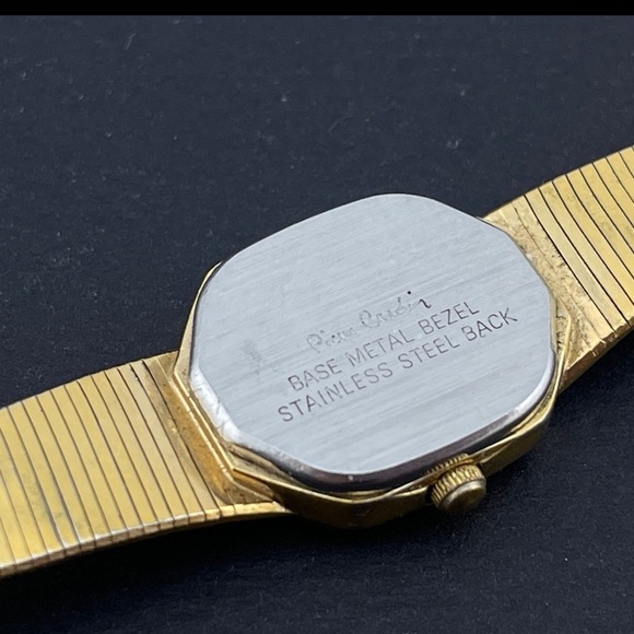 Vintage Wrist Watch Pierre Cardin Women's Quartz Gold tone small Square Bezel - Picture 5 of 13